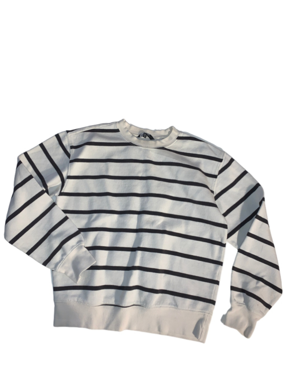 🔒 10 items for $20 - Women's George Striped Sweatshirt White Black Size XS